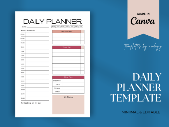 Download Free Daily Planner Template for Canva - Premium Resources