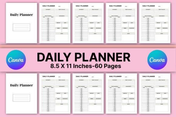 Download Editable Daily Planner Canva Template - Editable daily planner Collection
