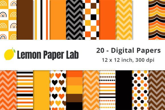 Download Chevron and Solid Fall Scrapbook Papers - Fall scrapbook Collection
