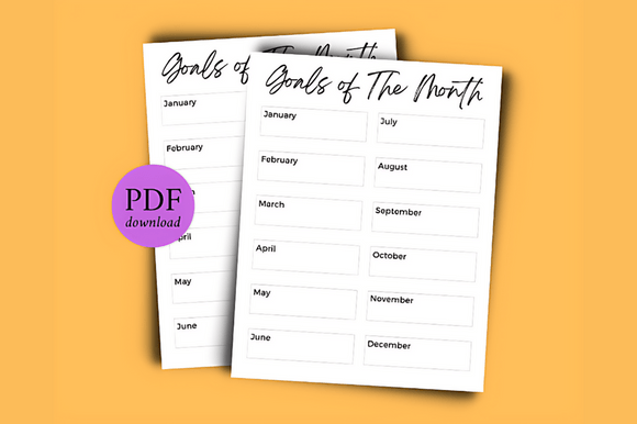Download Monthly Goal Planner - Goal planner Collection