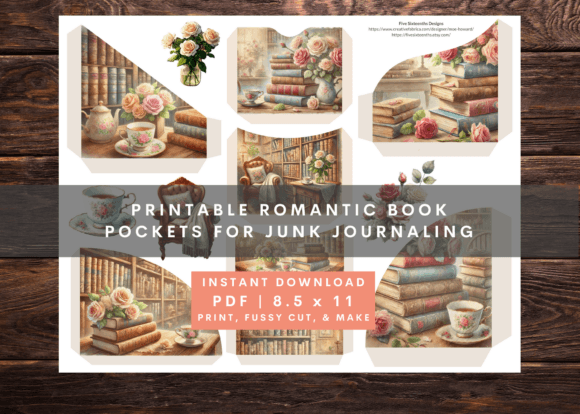 Download Vintage Bookish Tea Junk Journal Pockets - Pockets Collection