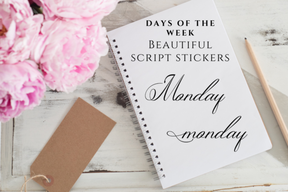 Download Days of the Week Script Stickers, - Days of the week Collection