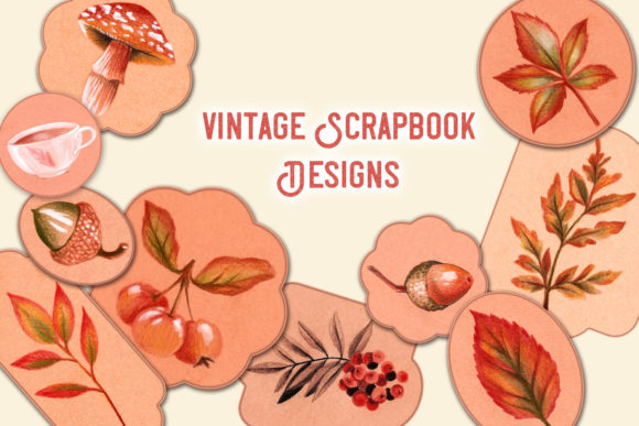 Download Vintage Fall Scrapbook Designs - 15 PNG - Fall scrapbook Collection