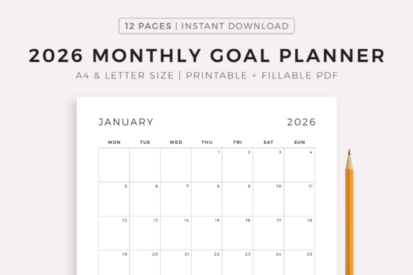 Download 2026 Monthly Goal Planner - Goal planner Collection