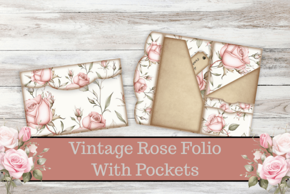 Download Vintage Rose Folio with Pockets, - Pockets Collection