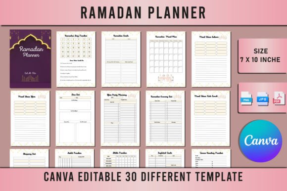 Download Ramadan Planner Template for Canva - Planner template for canva Collection