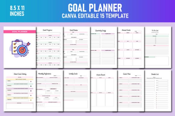 Download Goal Planner Canva KDP - Goal planner Collection