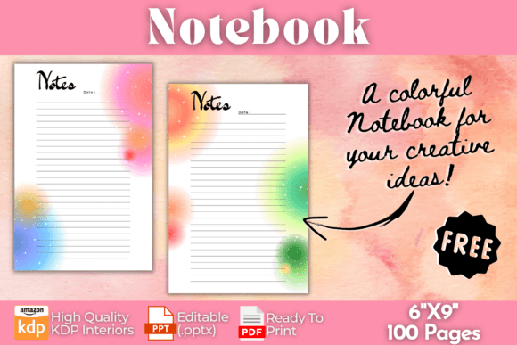 Download Free 100 Page Lined Notebook | KDP - Premium Resources